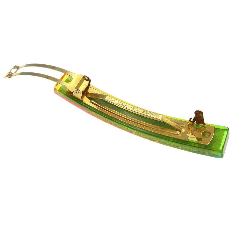 AUTHENTICITY GUARANTEED CHANEL CC Logos Hair Clip Hairpin Barrette Yellow Gold - Picture 3 of 4